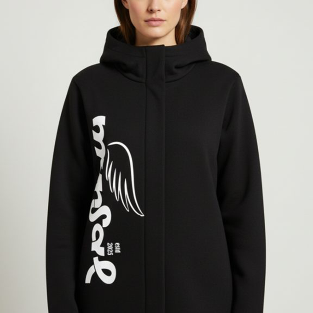 Trench Coat - Embroidered Logo Front & Back