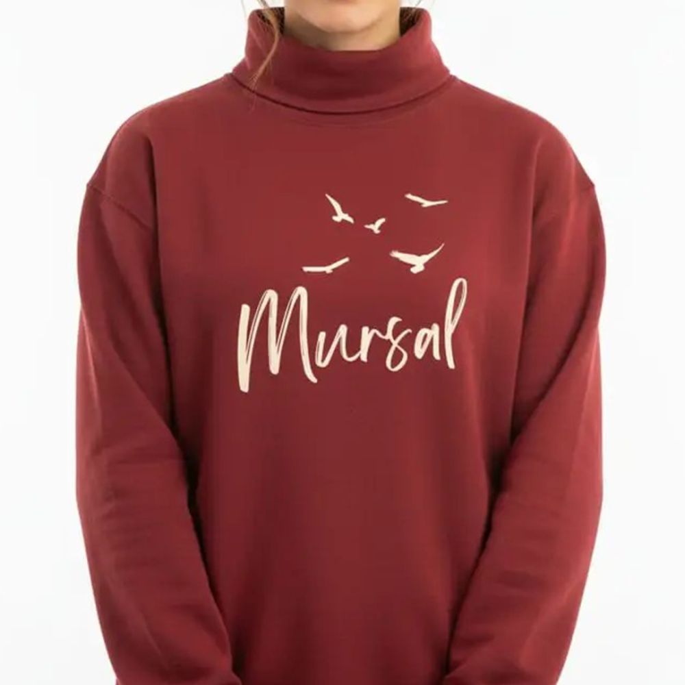 Embroidered Dove Logo Turtleneck Sweatshirt